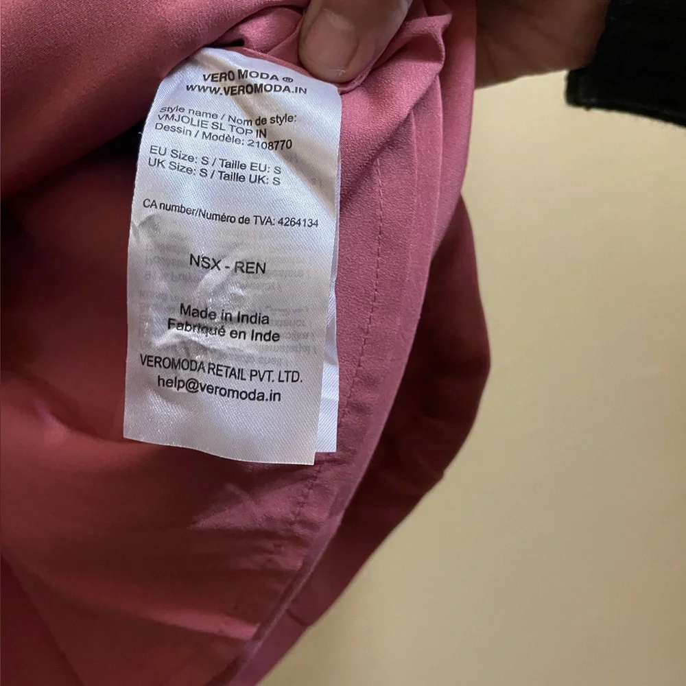 Vero Moda Pink Solid Top - Picture 3 of 4